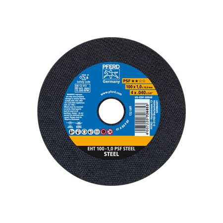 Pferd 4" x .040" Cut-Off Wheel, 5/8" A.H. - PSF STEEL - Type 1 69940
